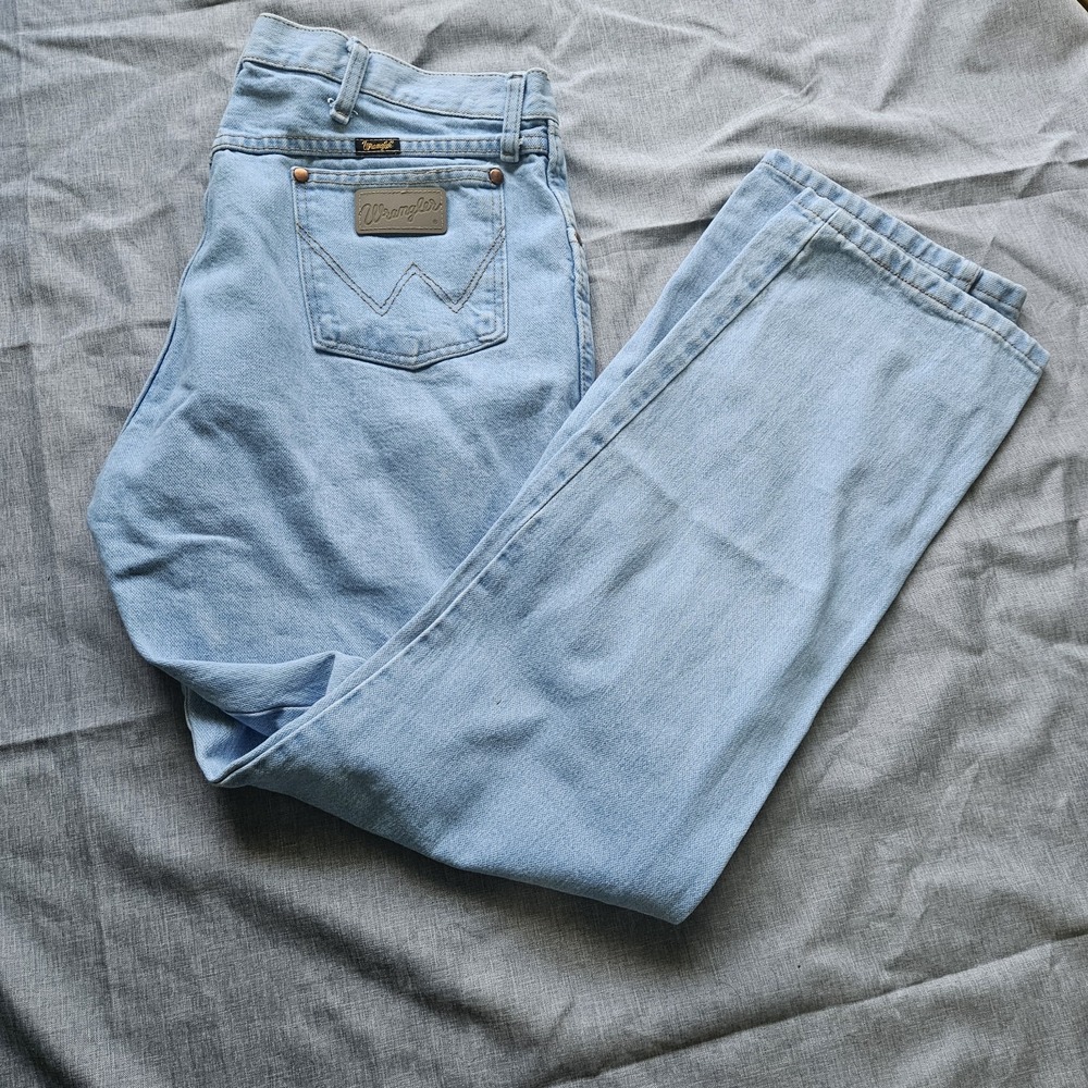 Wrangler 1013MWZ Cowboy Cut Jeans Men's Size 36x32 Blue Light Wash Western Denim